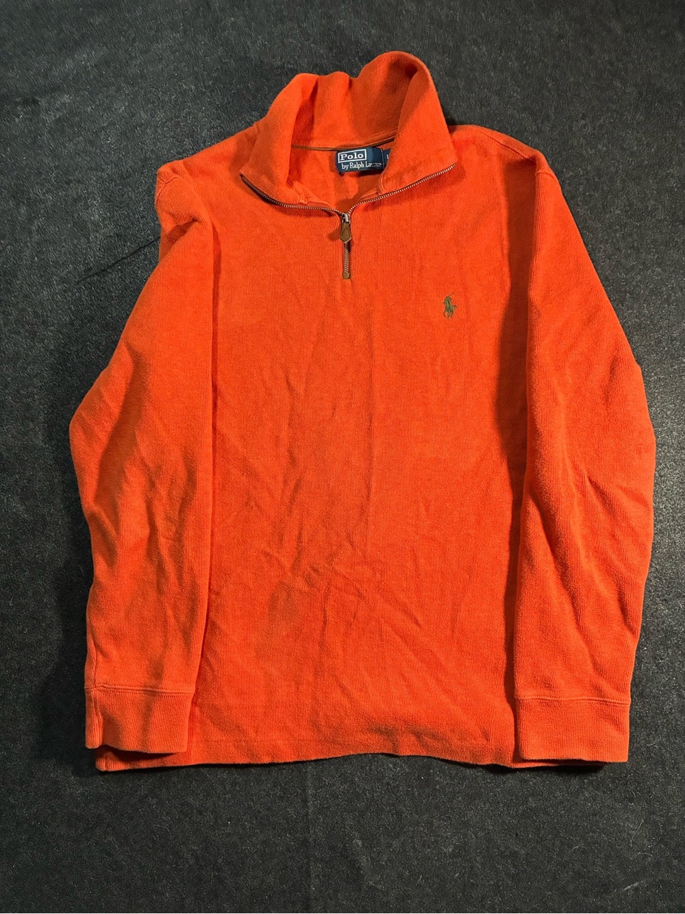 Polo by Ralph Lauren Bright Orange Quarter-Zip Turtleneck Sweater